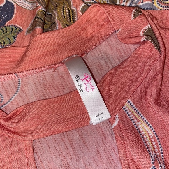 PRETTY PLEASE Mini Boutique Tropical Floral Dress in Pink Blue Tan Size Small* - Picture 3 of 4